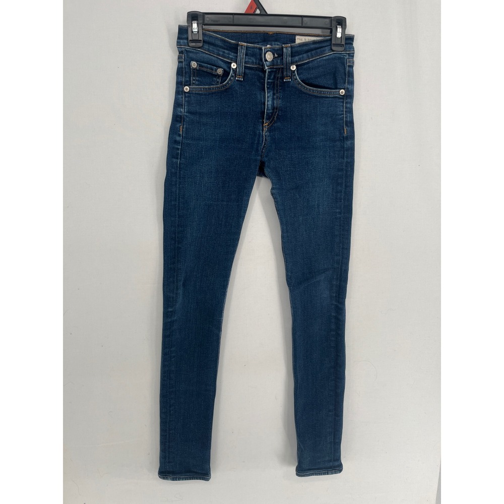Rag & Bone High Rise Skinny Jeans Heritage Wash W1513K520 Blue Denim Size 25